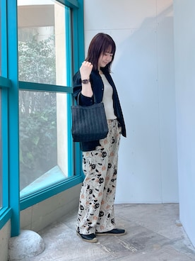 「アイテム（ハンドバッグ）」を使った、くずみさん（レディース・159cm・50代）の春コーディネート