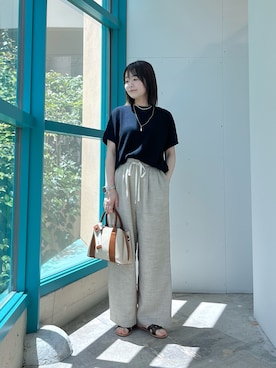 「アイテム（ハンドバッグ）」を使った、くずみさん（レディース・159cm・50代）の春コーディネート