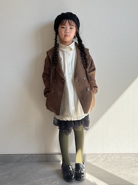 「アイテム（ワンピース/ドレス）」を使った、ふうさん（キッズ・110cm）の秋コーディネート