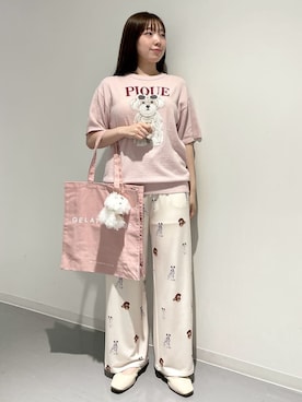 「gelato pique（ジェラートピケ）のアイテム（財布/小物）」を使った、gelato piqueさん（レディース・164cm）の春コーディネート