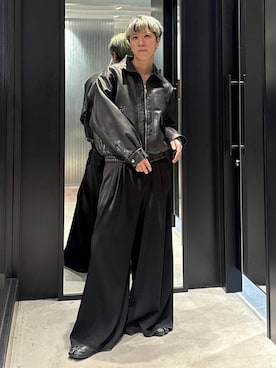 「HARE（ハレ）の【SET UP対応】DABOルーズワイドパンツ(HARE)（スラックス）」を使った、taigawedさん（メンズ・174cm）の冬コーディネート