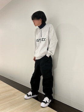 「AVIREX（アヴィレックス）のアイテム（リング）」を使った、kujinさん（メンズ・172cm）の冬コーディネート