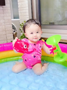 「アイテム（水着）」を使った、MAILIさん（キッズ・70cm）の秋コーディネート