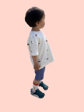 「アイテム（パンツ）」を使った、bin♂さん（キッズ・80cm）の春コーディネート