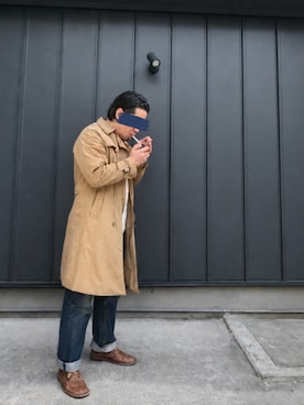 「アイテム（トレンチコート）」を使った、032さん（メンズ・175cm）の春コーディネート