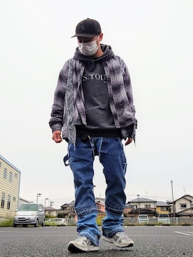 「アイテム（パーカー）」を使った、P.P.W.Sさん（メンズ・172cm・30代）の冬コーディネート
