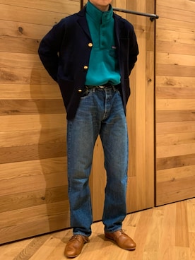 「アイテム（バレエシューズ）」を使った、タ ケ ダさん（メンズ・173cm）の秋コーディネート