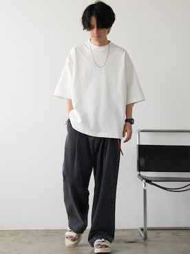 「アイテム（デニムパンツ）」を使った、げんじさん（メンズ・175cm）の夏コーディネート