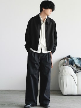 「アイテム（アンダーウェア）」を使った、げんじさん（メンズ・175cm）の春コーディネート