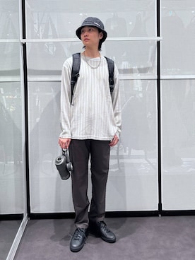 「アイテム（水筒）」を使った、NAOさん（メンズ・175cm）の秋コーディネート