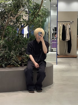 「URBAN RESEARCH（アーバンリサーチ）の『別注』THOUSAND MILE×URBAN RESEARCH　　WASHER CODE SHIRTS（Shirts、ブラック系）」を使った、hakuさん（メンズ・174cm）の春コーディネート