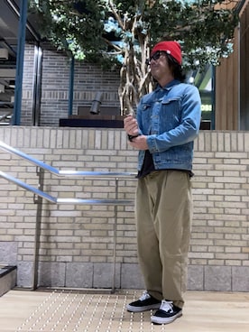 「BEAMS（ビームス）のアイテム（ニットキャップ/ビーニー）」を使った、けいいちさん（メンズ・170cm）の冬コーディネート