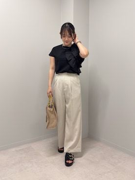 「RODE SKO（ロデスコ）のアイテム」を使った、あおいさん（レディース・158cm）の夏コーディネート