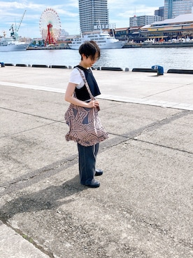 「アイテム（オールインワン・サロペット）」を使った、姫路 加菜子さん（レディース・151cm）の夏コーディネート