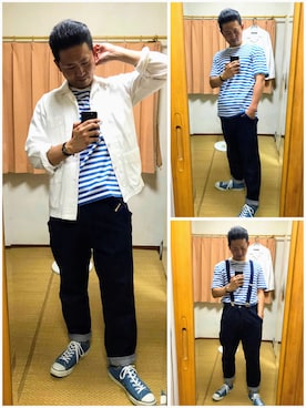 「メルカリ★土日限定SALE★本日最終日‼️」｜おたっし🐷さん（メンズ・174cm）の夏コーディネート