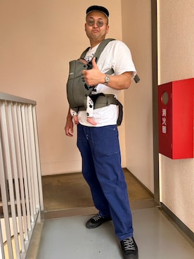 「アイテム（その他シューズ）」を使った、デカ丸さん（メンズ・191cm）の夏コーディネート