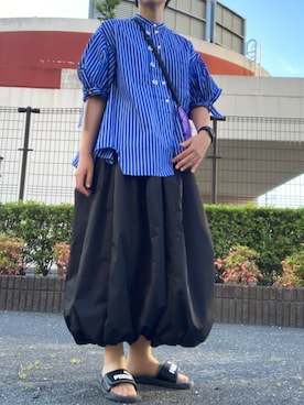 「ENFOLD（エンフォルド）のアイテム（トップス）」を使った、ゆりぃさん（レディース・168cm・30代）の夏コーディネート