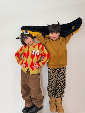 「アイテム（ジャージ）」を使った、ふくえもとひなこさん（キッズ・120cm）の冬コーディネート