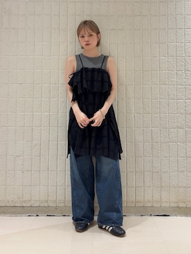 「KBF（ケイビーエフ）のアイテム（パンツ）」を使った、serikaさん（レディース・153cm）の春コーディネート