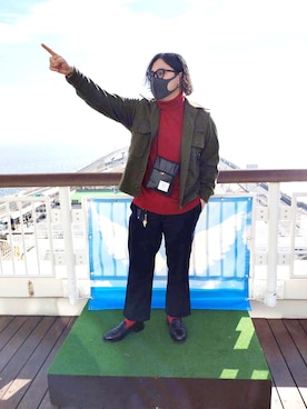 「アイテム（ポーチ）」を使った、Ramonさん（メンズ・170cm）の冬コーディネート