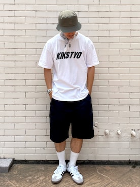 「GU（ジーユー）のアイテム（チノパンツ）」を使った、Daisukeさん（メンズ・173cm）の夏コーディネート