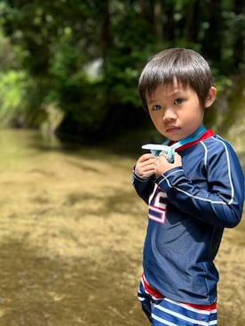 「NIKE（ナイキ）のアイテム（水着/着物・浴衣）」を使った、P×Kさん（キッズ・100cm）の夏コーディネート