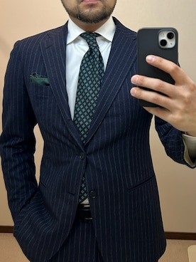 「アイテム（ポケットチーフ）」を使った、jwmeetingstyleさん（メンズ・179cm）の冬コーディネート