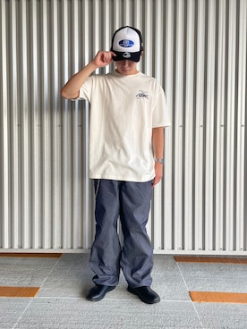 「AVIREX（アヴィレックス）のアイテム（トップス）」を使った、._.さん（メンズ・170cm）の夏コーディネート