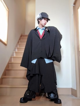 「GU（ジーユー）のアイテム（キャップ）」を使った、鈴木 悠馬さん（メンズ・160cm）の春コーディネート