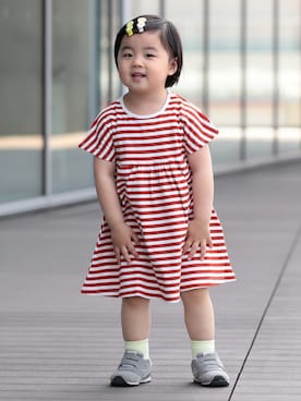 「アイテム（ワンピース）」を使った、こども ビームスさん（キッズ・90cm）の春コーディネート
