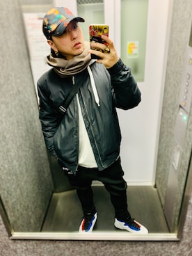「Paul Smith（ポールスミス）の"Ink Spill"プリント キャップ（キャップ、その他）」を使った、tbkさん（メンズ・162cm）の冬コーディネート