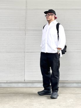 「NEW ERA（ニューエラ）のアイテム（トップス）」を使った、棚橋弘至さん（メンズ・181cm）の夏コーディネート