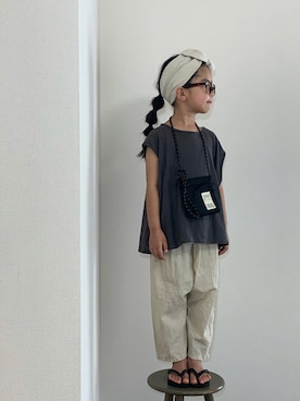 「アイテム（ビーチサンダル）」を使った、momono13さん（キッズ・110cm）の夏コーディネート