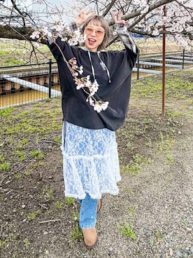 「アイテム（モカシン/デッキシューズ）」を使った、バヤコさん（レディース・161cm・40代）の春コーディネート