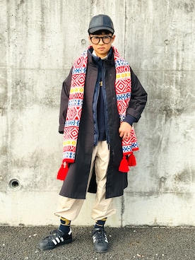 「アイテム（ミリタリージャケット）」を使った、かーちんさん（キッズ・150cm・10代）の冬コーディネート