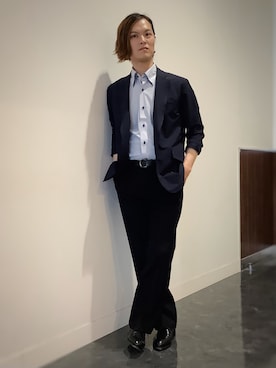 「アイテム（ビジネスシャツ）」を使った、BRICK HOUSE シャツ工房 福井フェアモール店さん（メンズ・167cm）の春コーディネート