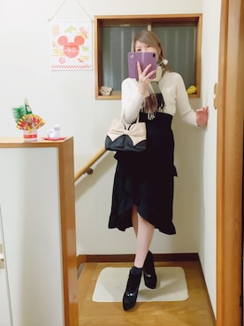 「JILL STUART（ジルスチュアート）のアイテム」を使った、mami太郎さん（レディース・162cm）の冬コーディネート