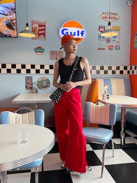 「NIKE（ナイキ）のアイテム（ベスト）」を使った、wearKUOさん（メンズ・170cm）の夏コーディネート