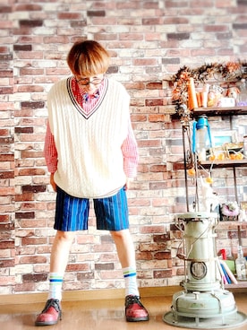 「アイテム（蝶ネクタイ）」を使った、ずんちゃ🌞さん（レディース・163cm・50代）の秋コーディネート