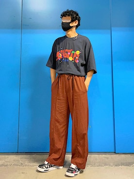 「603（ロクマルサン）のアイテム（マスク）」を使った、HMさん（メンズ・175cm）の夏コーディネート