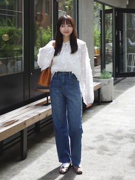 「アイテム（バッグ）」を使った、みさねさん（レディース・158cm）の春コーディネート