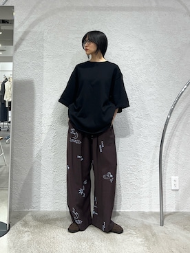 「KBF（ケイビーエフ）のバックオープンWIDEスウェット（スウェット、ブラック系）」を使った、たけださん（レディース・160cm）の春コーディネート