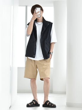 「GU（ジーユー）のアイテム（ブレスレット）」を使った、y_Oさん（メンズ・168cm）の夏コーディネート