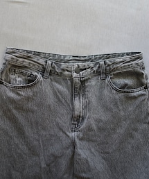 GU | ミドルライズワイドジーンズ　レディース/XL/2cm裾上げ(デニムパンツ)