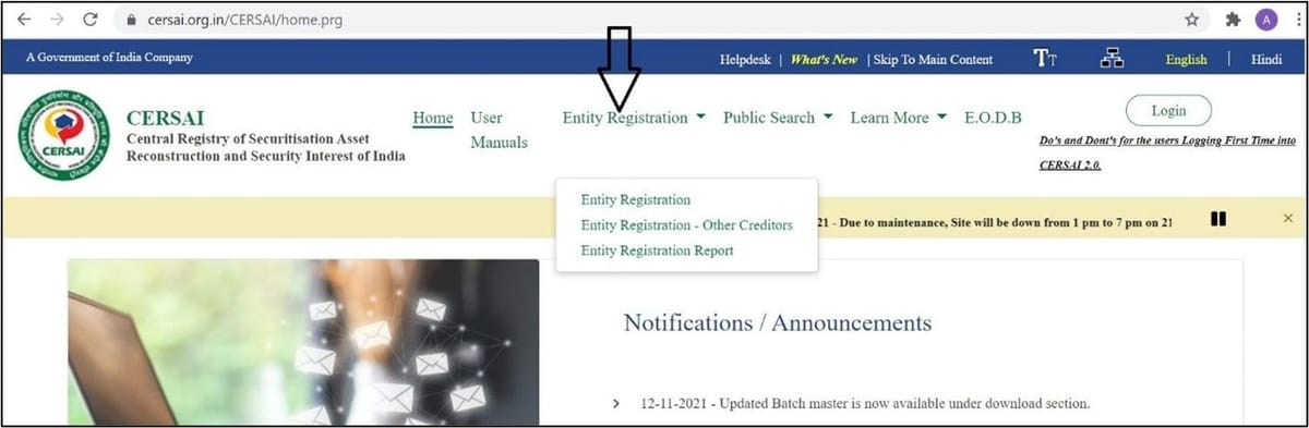 CERSAI-Login-entity-registration