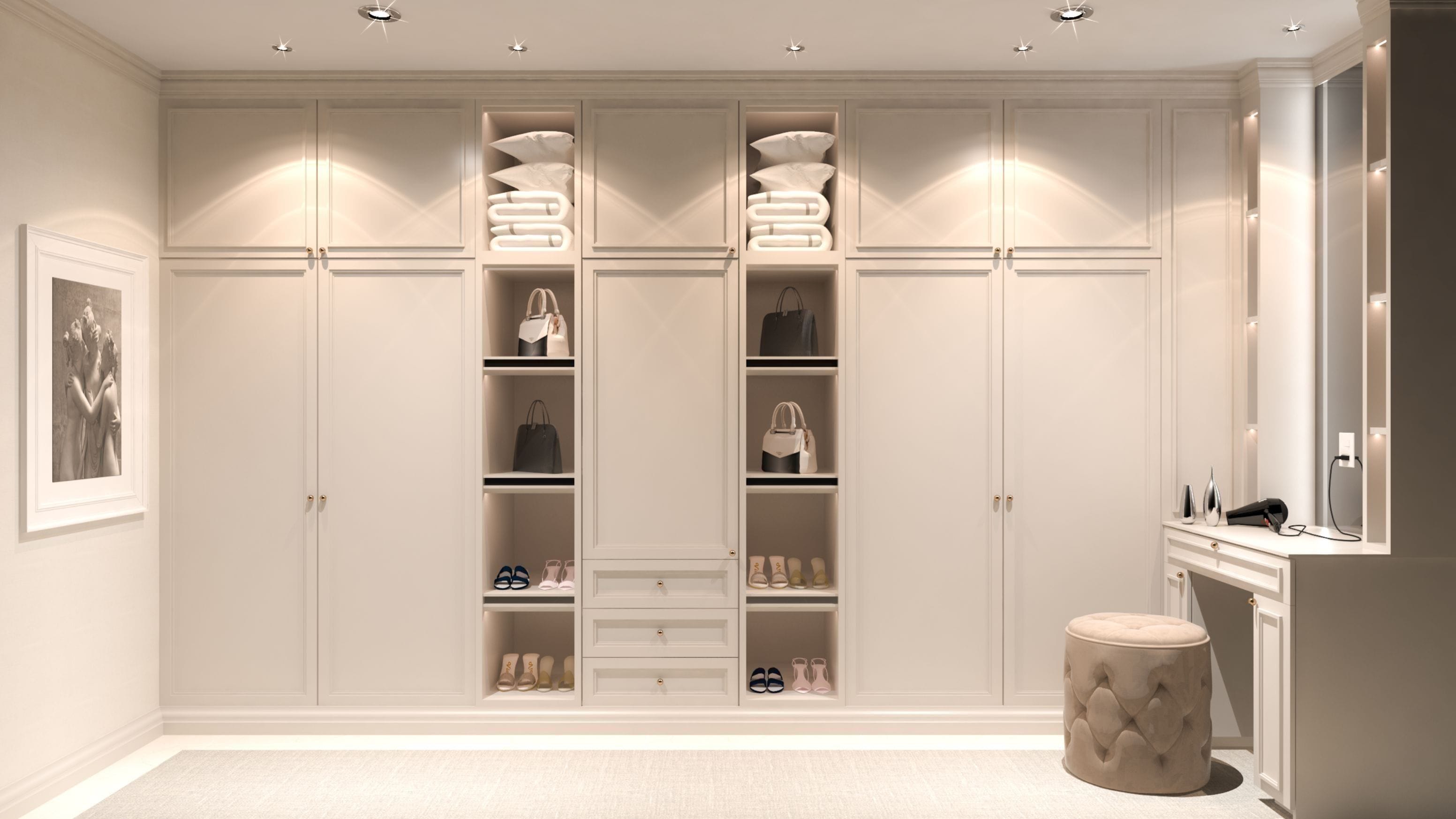 wardrobe design with dressing table