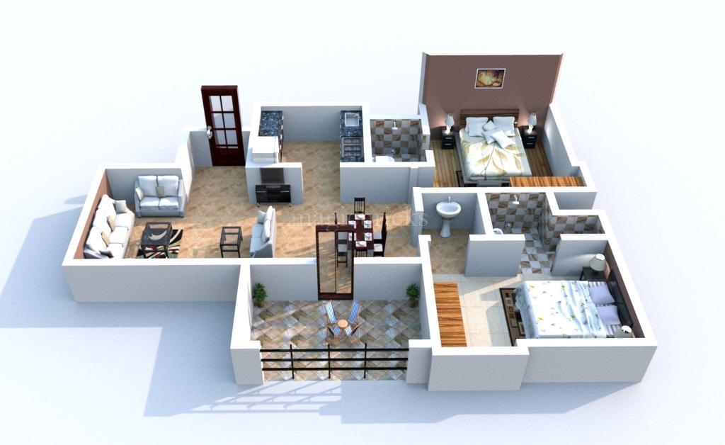 Ruby Park 2 BHK 1100 sq.ft floor plan