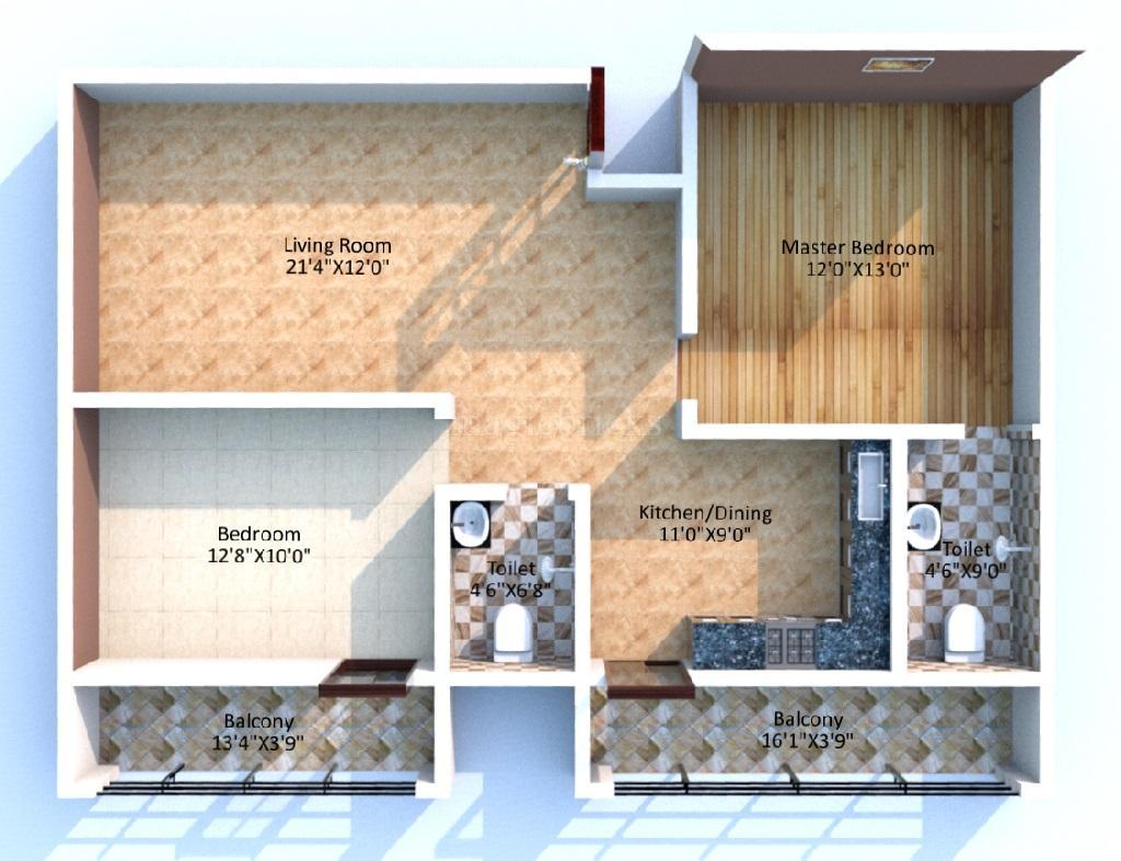 ARA Vishwas 2 BHK 1231 undefined floor plan
