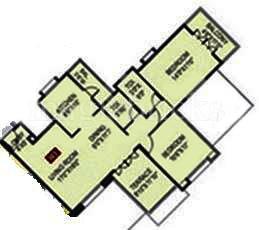 Wateridge 2 BHK 1208 sq.ft floor plan