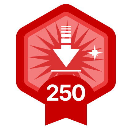 File Exchange Personal Best Downloads Level 4 - Your submissions were downloaded 250 or more times in a month Personal Best Downloads Level 4